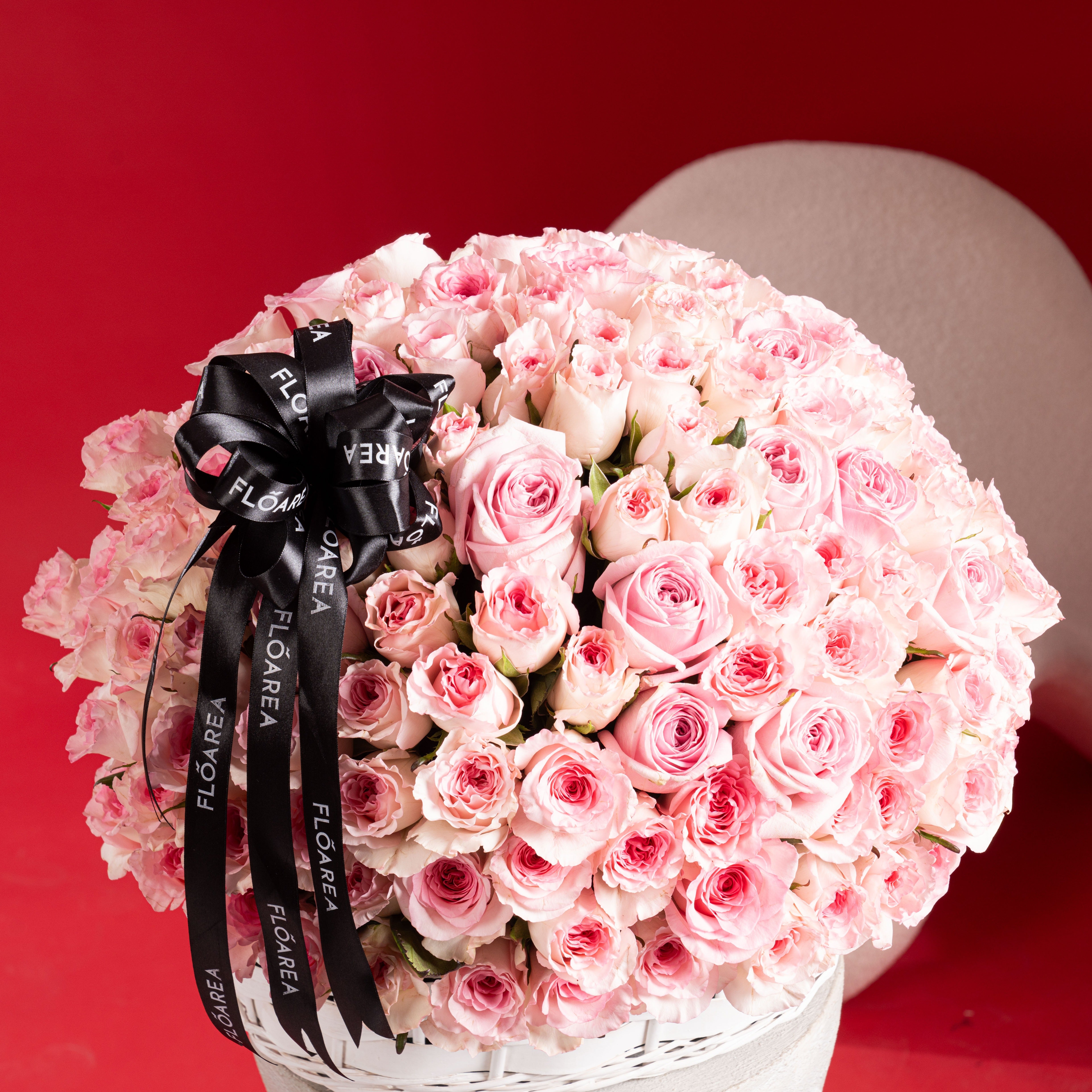 180 Pink Roses Grand Basket