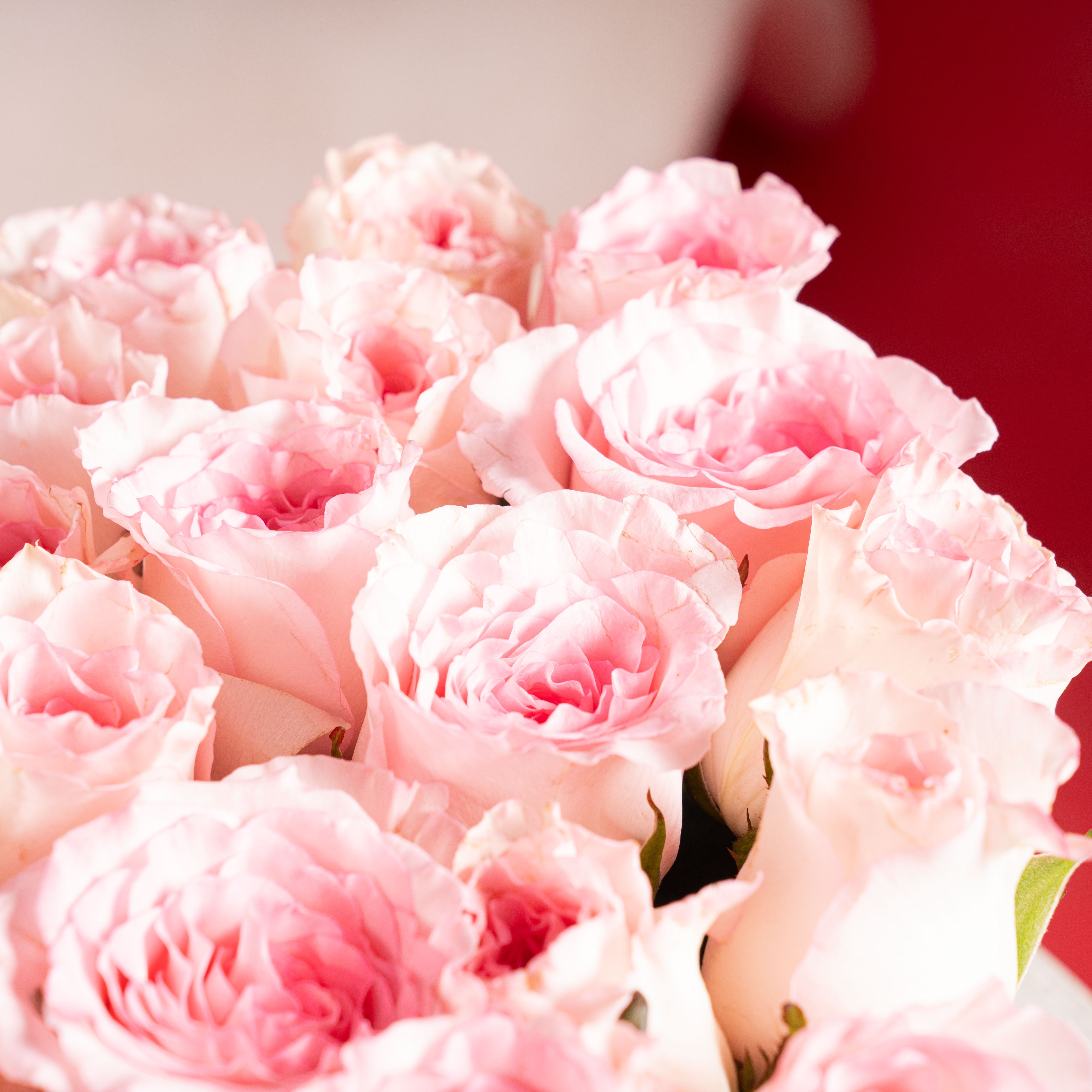 45 Pink Roses Heart Box
