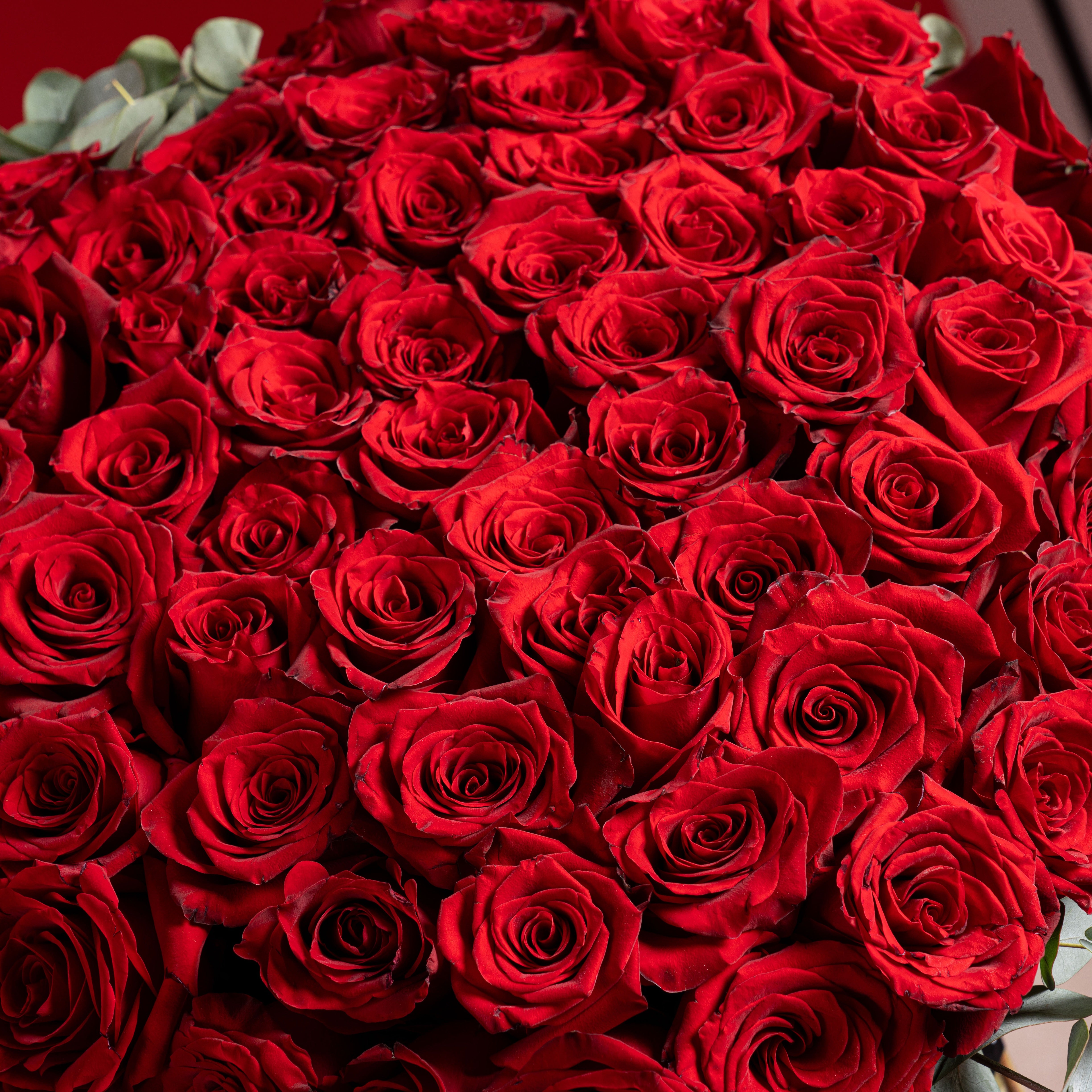 80 Red Roses Heart Bouquet