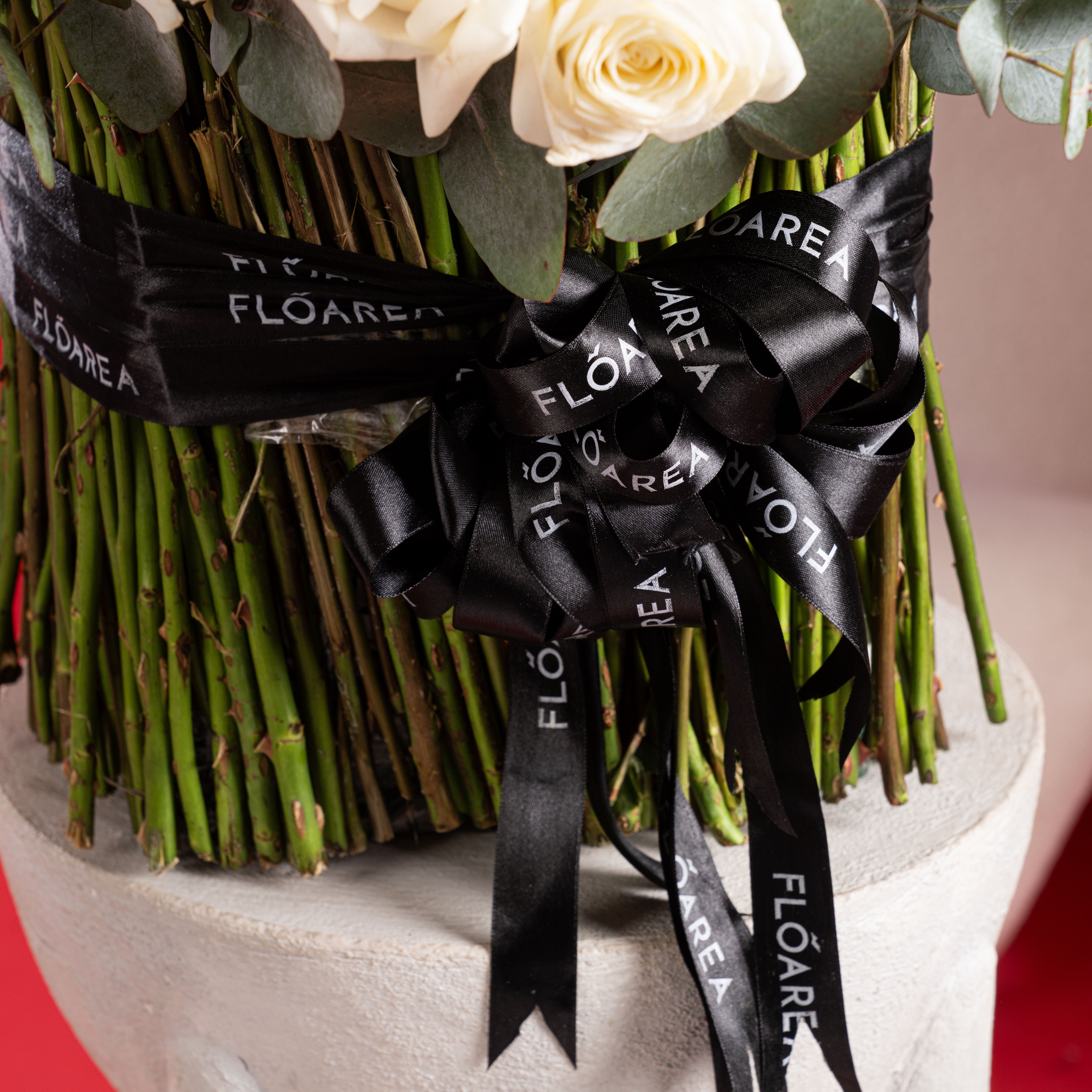 80 White Roses Heart Bouquet