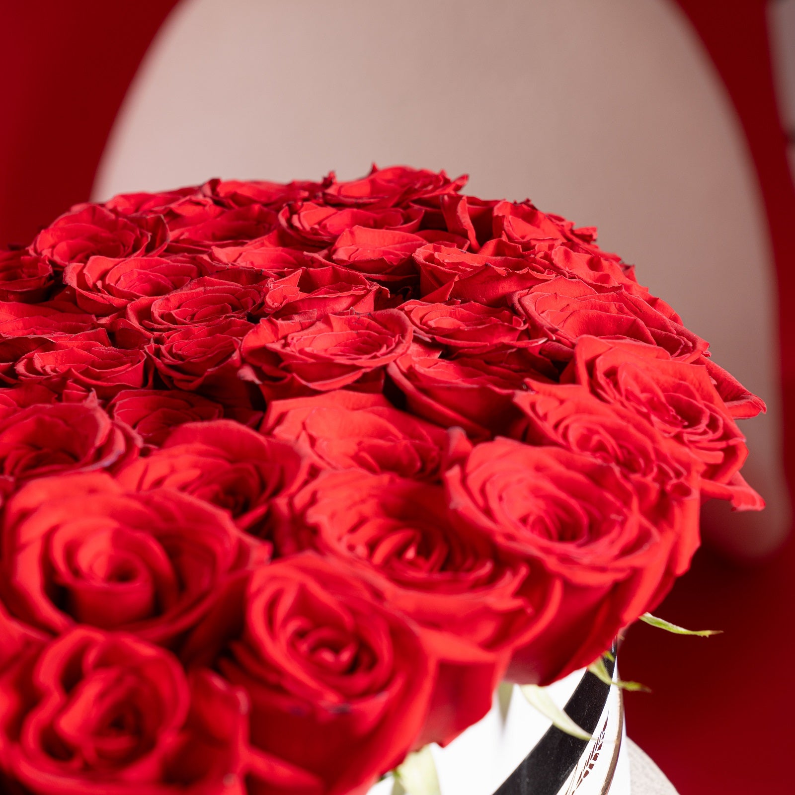 60 Red Roses Heart Box