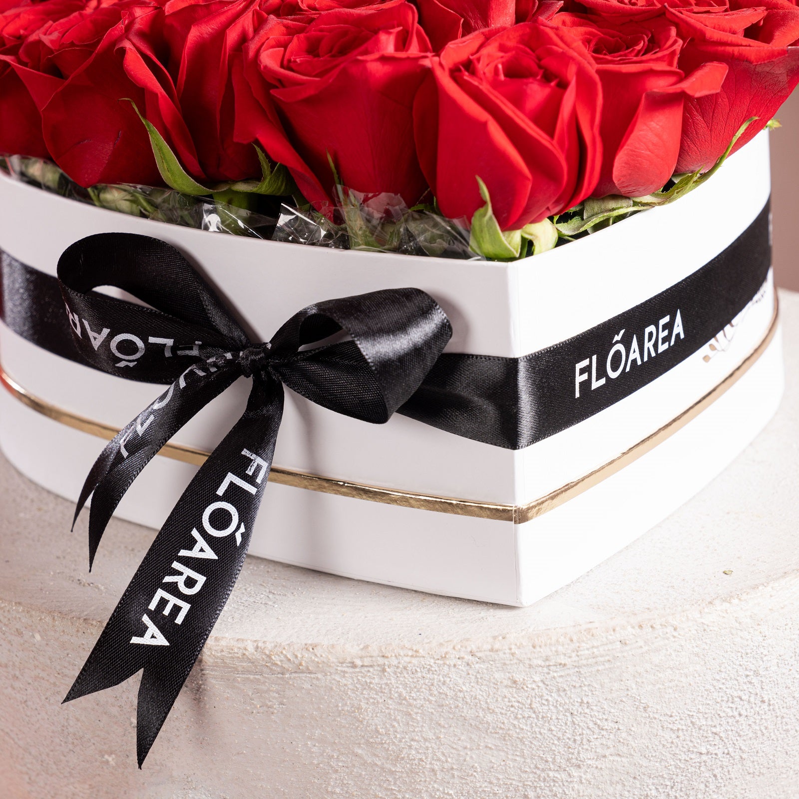 45 Red Roses Heart Box